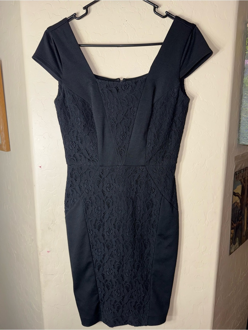The Limited Black Lace Bodycon Sheath Dress Cap Sleeve Cocktail Party LBD XS